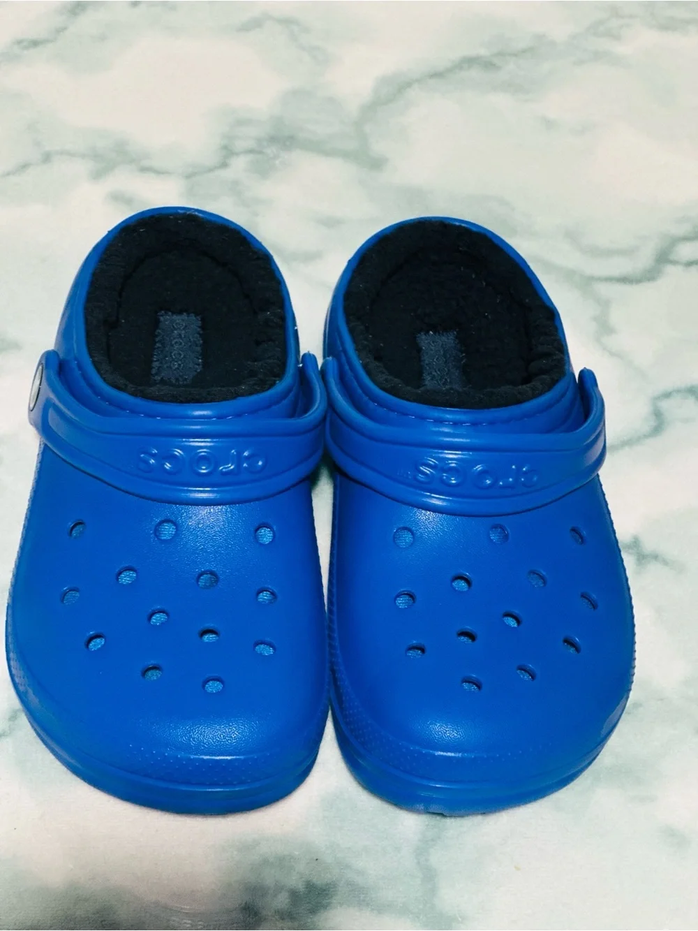 CROCS Kids Royal Blue Fleece-Lined Clog